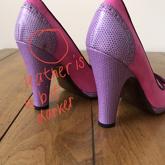 Marc Jacobs Pink Suede + Purple Leather Heels (size 36.5) - Picture 7 of 10